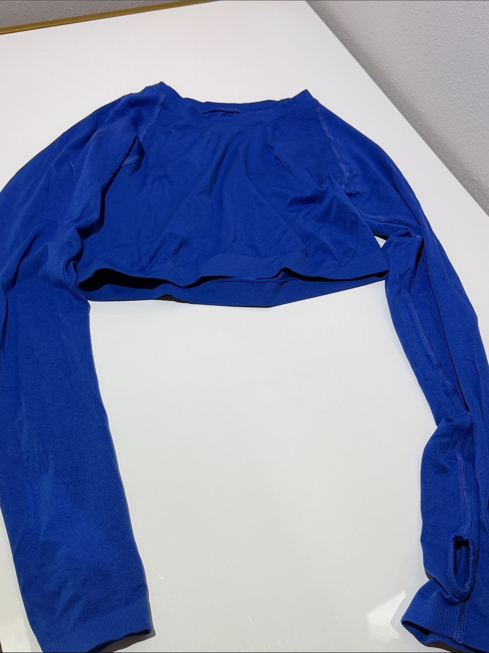Alphalete Royal Blue Long-Sleeve Cropped Top